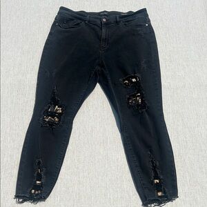 Judy Blue Women's Black Distressed Jeans Skinny Fit